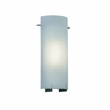 DESIGNERS FOUNTAIN Moderne 7.75in 1-Light Chrome Contemporary Indoor Wall Sconce with Frosted Glass Shade 6041-CH